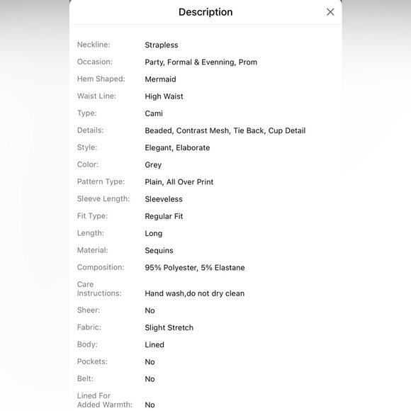 Strapless Grey gown - Picture 9 of 9